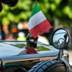 italian flag on a car